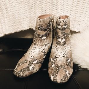 Zara Trafaluc Vegan Snakeskin Cap Toe Ankle Boot